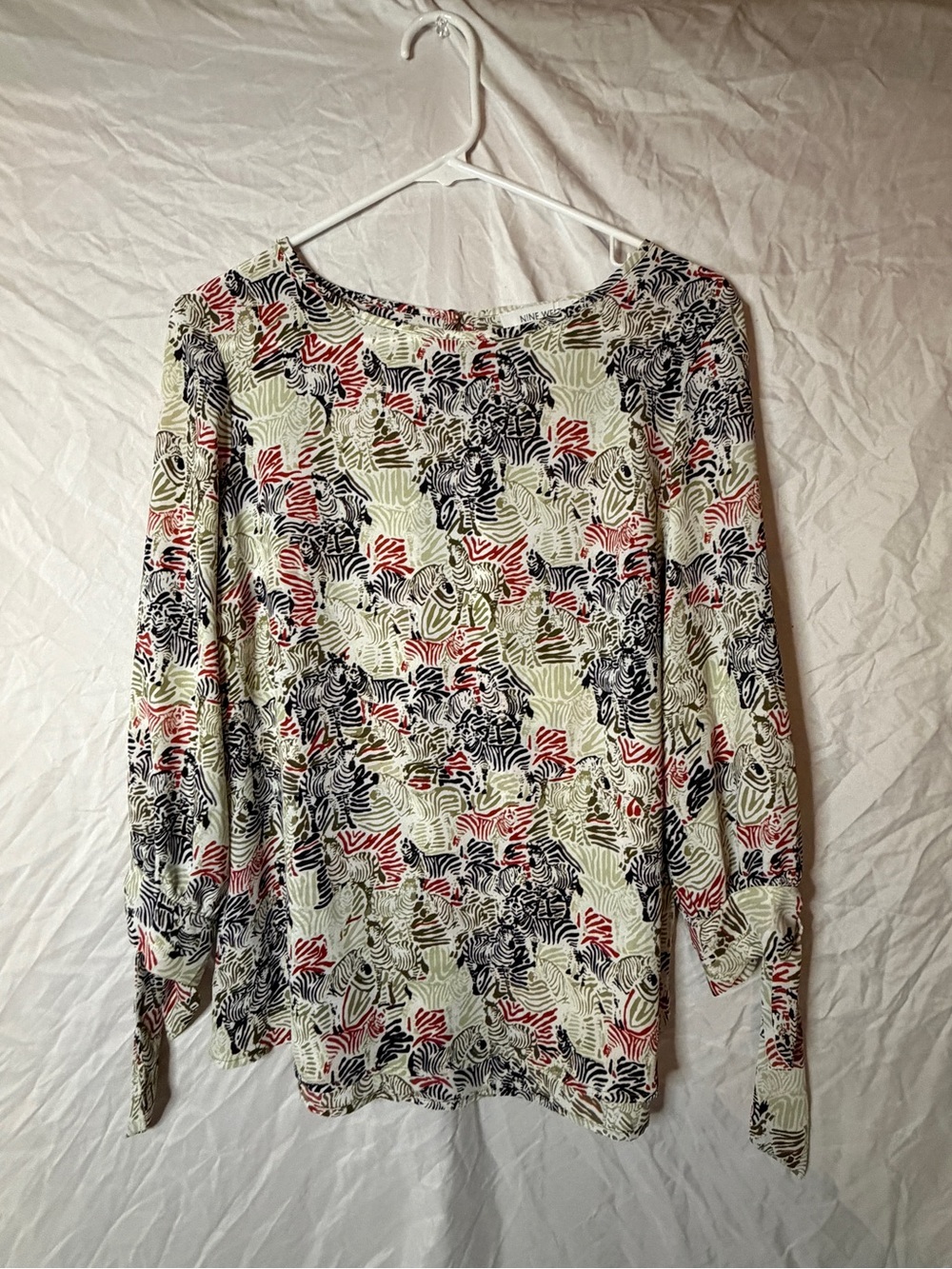 NEW Nine West Blouse Zebra Print Sz Small